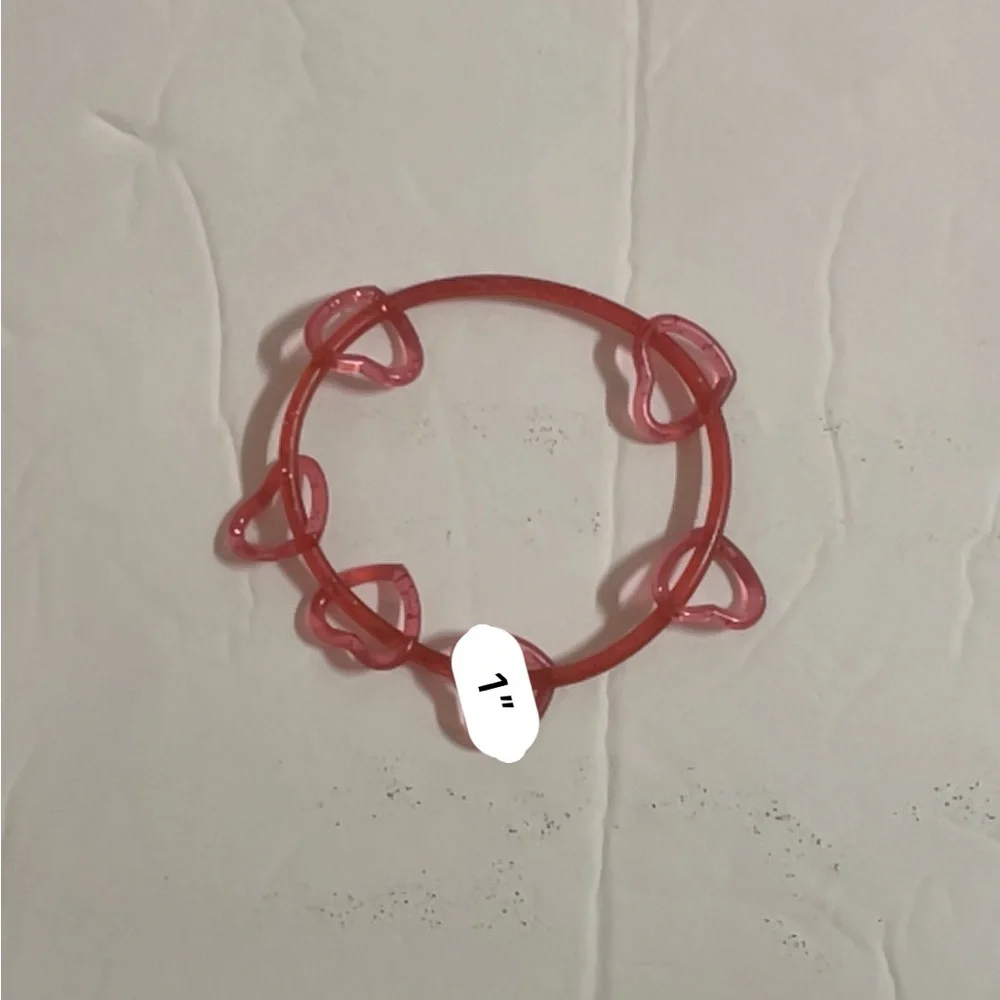 Dark Pink Hearts Kids Plastic Bracelet One Size